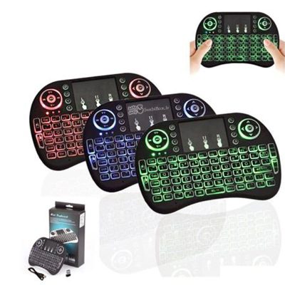 موس و کیبورد بلوتوثی Backlit i8 صفحه کلید و کنترل و گیمپد دارای حروف فارسی