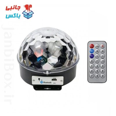 لامپ رقص نور و اسپیکر بلوتوثی LED Magic Ball Light چراغ اسپیکر دار فلش خور + ریموت کنترل