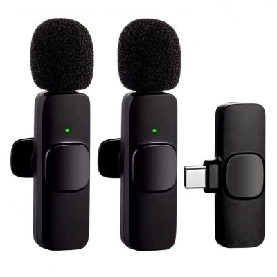 میکروفون یقه ای بی سیم مدل K9 Dual میکروفن دوقولو تایپ سی و ایفون