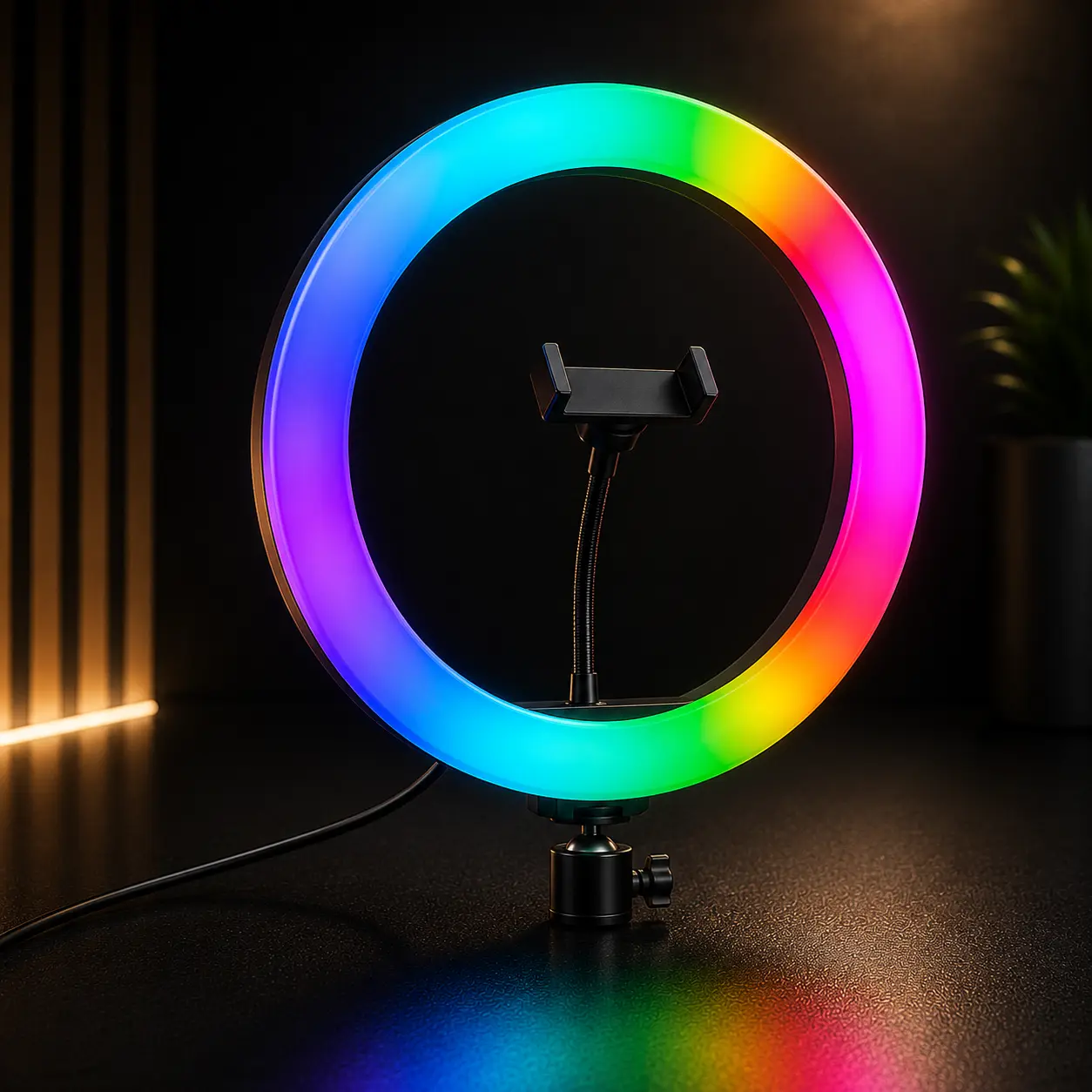 رینگ لایت آرجی بی مدل MJ33-RGB سایز 12 اینچ بدون پایه