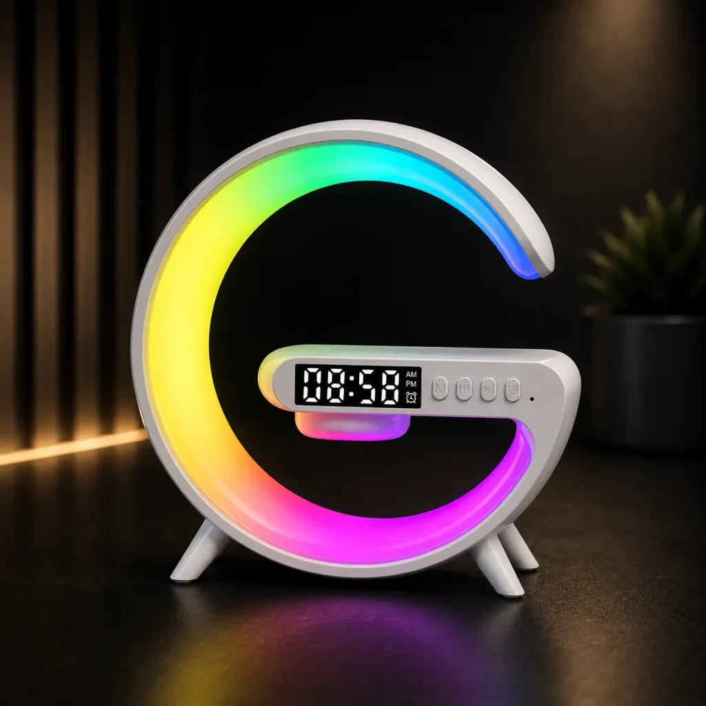 اسپیکر بلوتوثی G63 | چراغ خواب RGB با شارژ وایرلس